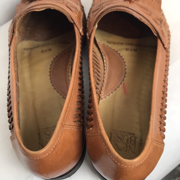 Nunn Bush Men Brown Leather Tassel Loafers huarache look made in Brazil Sz 8.5 - Picture 2 of 6